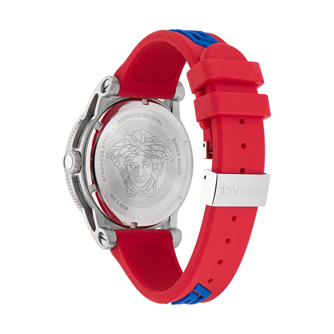 Versace Quartz Watch With Medusa Emblem And Greek Key Accents