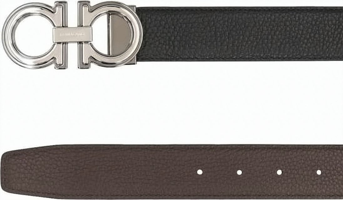 Salvatore Ferragamo Textured Calf Leather Reversible Belt