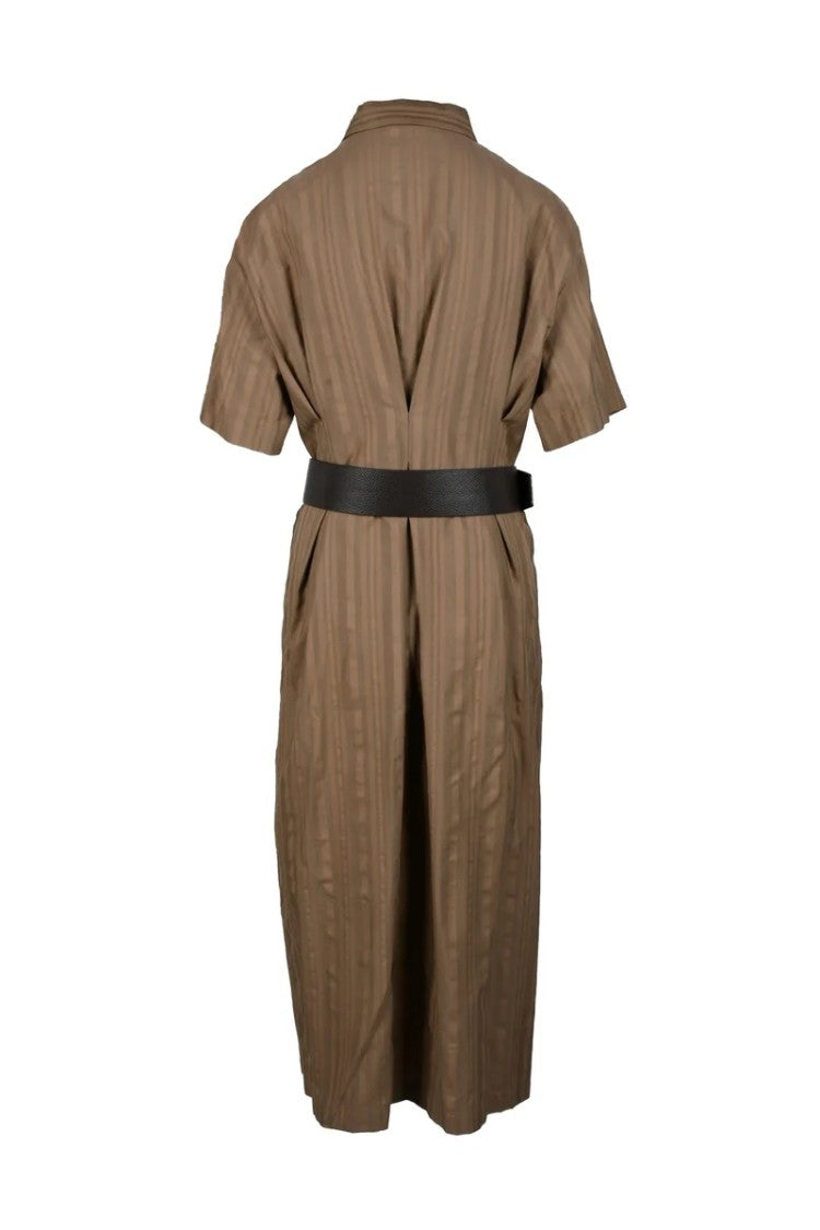 Fabiana Filippi Cotton Silk Chemise Dress - Brown