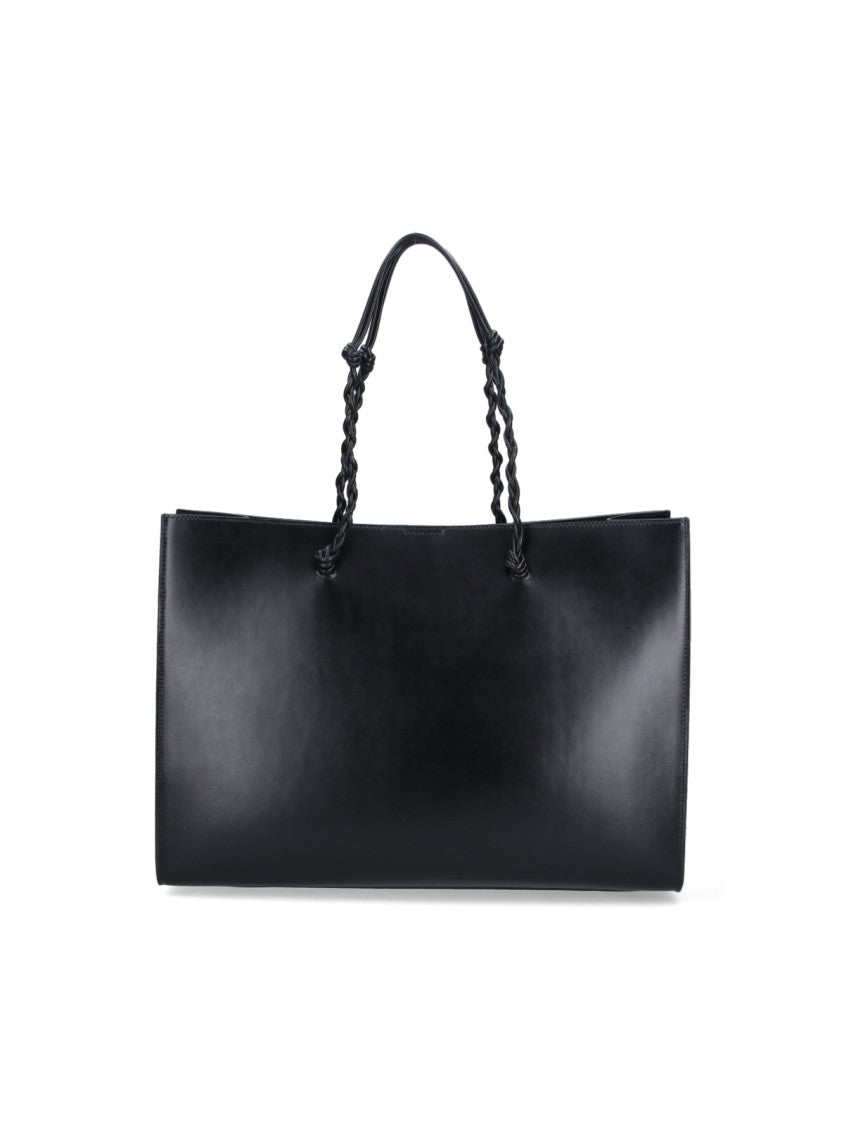 Jil Sander Black Tangle Leather Tote Bag