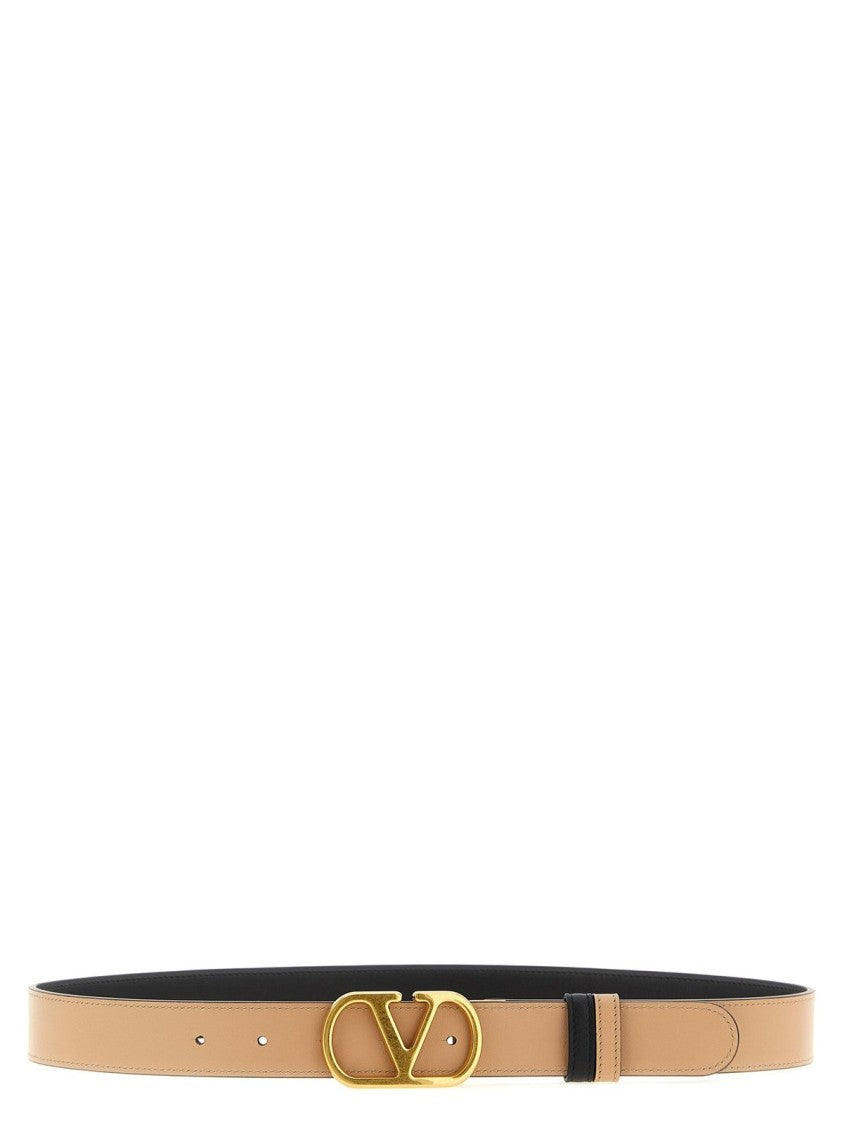 Valentino Garavani Sleek Black Belt With Polished Buckle And Refined Texture