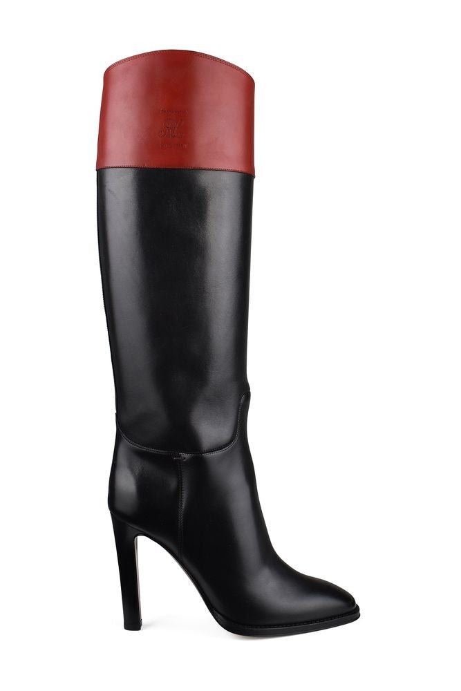 Polo Ralph Lauren Knee-High Fascia Boots With Contrasting Red Yoke