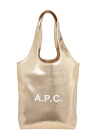A.P.C. Gold Shoulder Bag With Logo Lettering And Wide Straps
