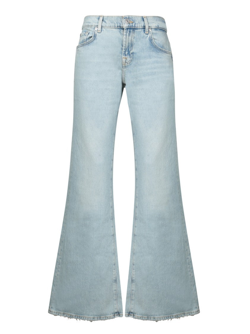 7 For All Mankind Flared Light Wash Denim Jeans