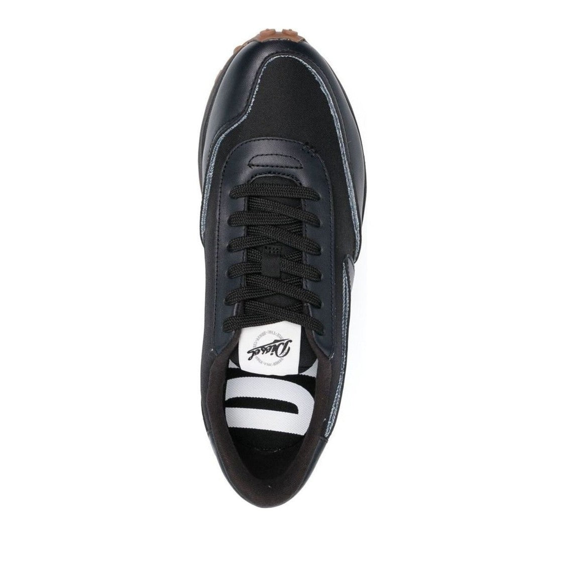 Diesel S-Racer Lc Black Minimalist Leather Low-Top Sneakers