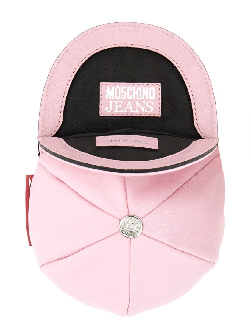 Moschino Rounded Cap-Style Mini Bag With Metallic Chain Strap
