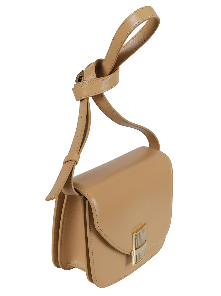 Ferragamo Structured Shoulder Bag With Gold-Tone Clasp