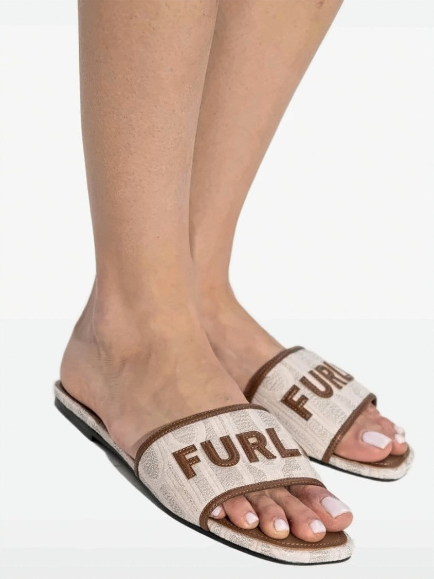 Furla Neutral Multicolor Slip On Open Slippers