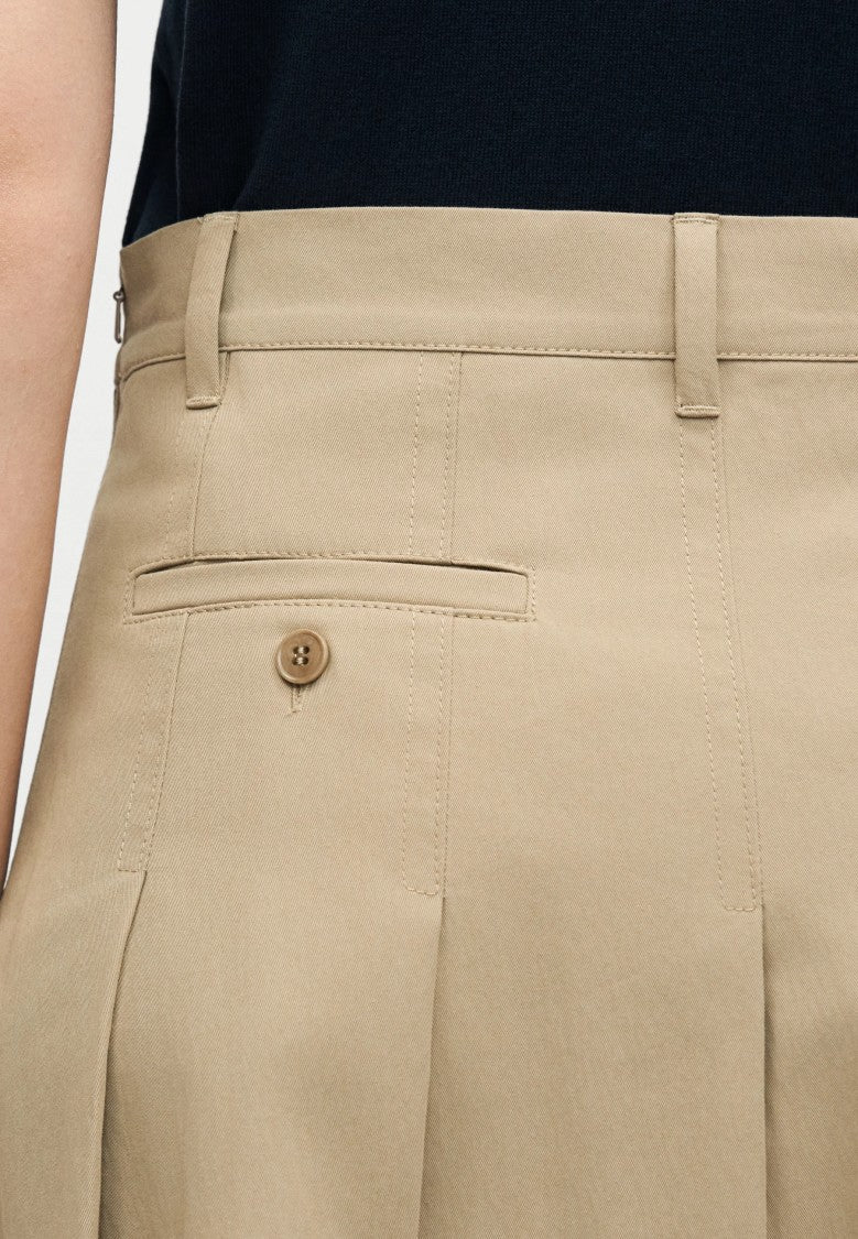 Max Mara Brown Cotton Blend Midi Skirt