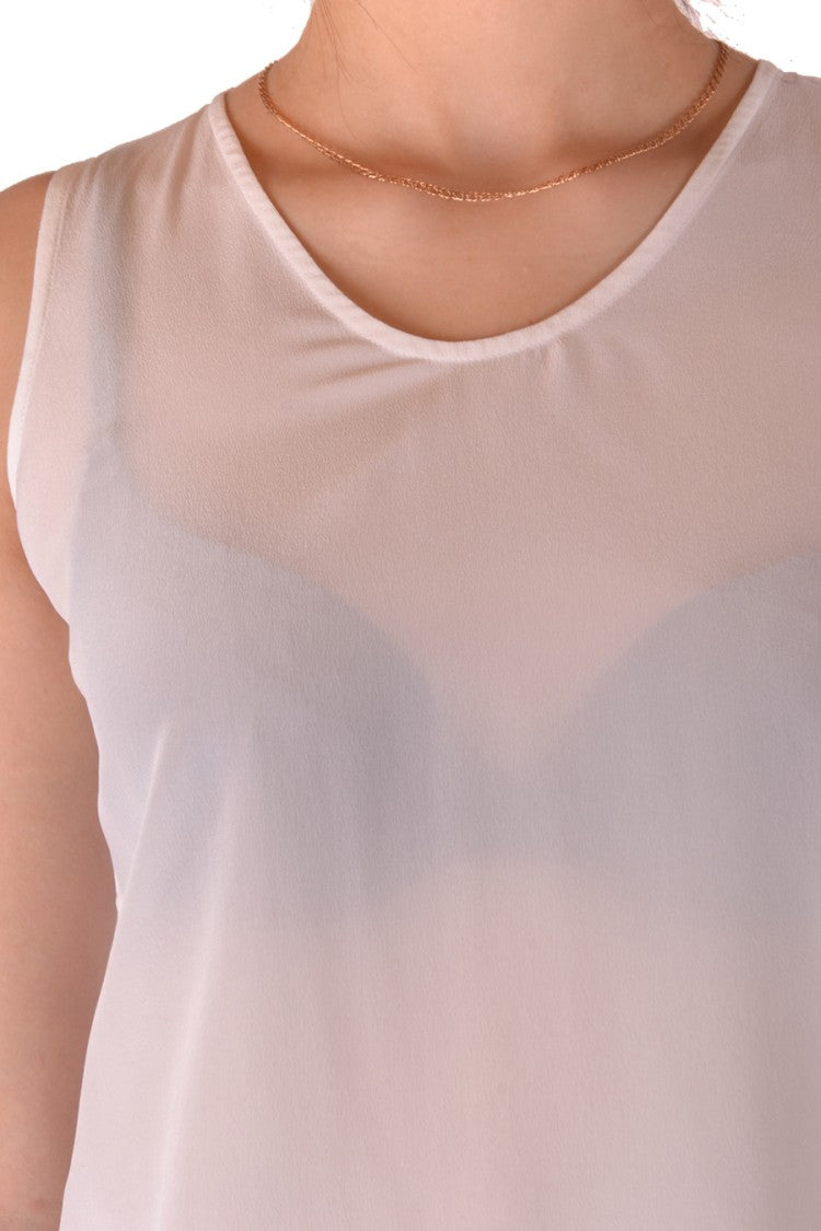 Woolrich Beige Sleeveless Top With Rounded Neckline