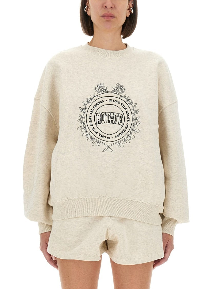 Rotate Birger Christensen Relaxed-Fit Sweatshirt With Graphic Logo