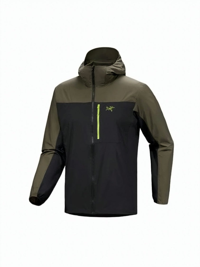 A.P.C. Two-Tone Hooded Jacket With Neon Accents