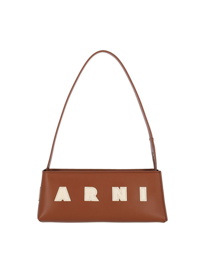 Marni Brown Calfskin Leather Bora "Museo" Bag