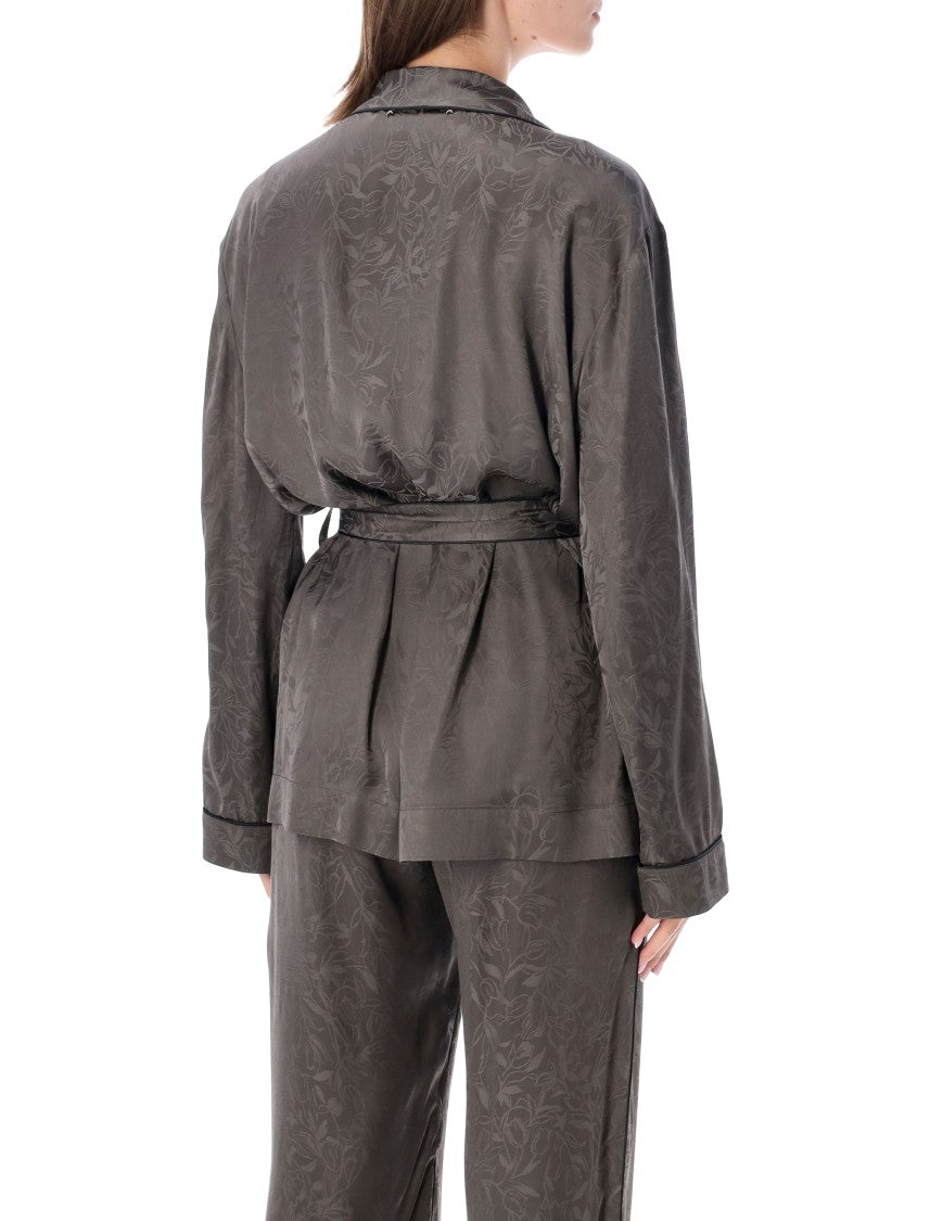 Golden Goose Shawl Pijama Floral Satin Blazer