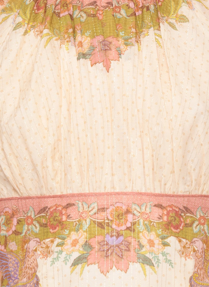 Zimmermann Indra Mini Dress With Floral Pattern And Lurex Details