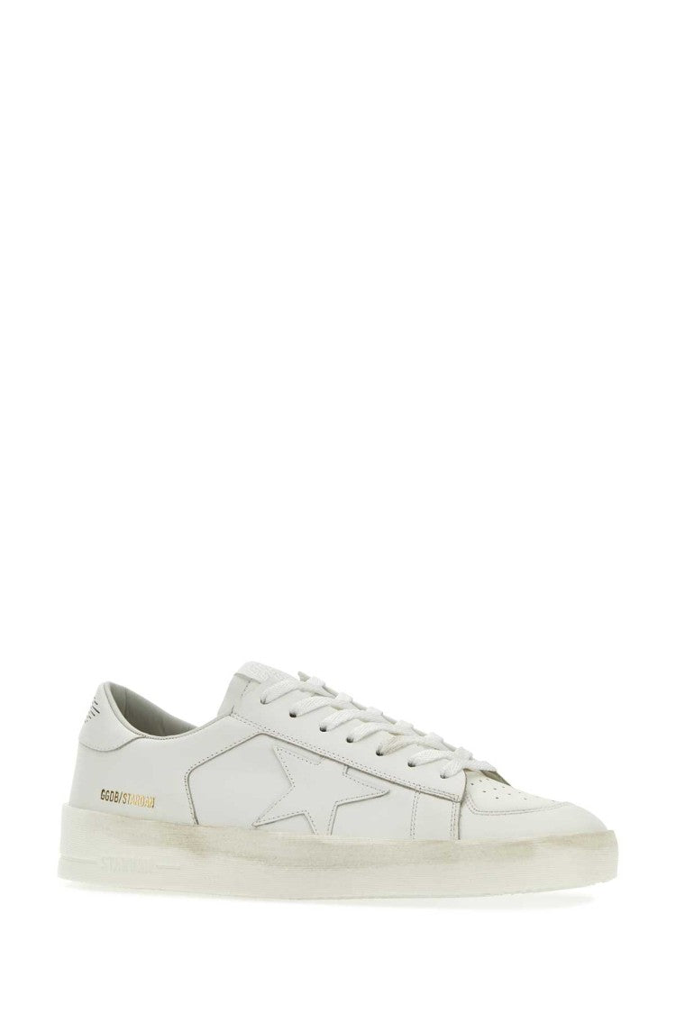 Golden Goose White Leather Stardan Sneakers With Vintage Accents