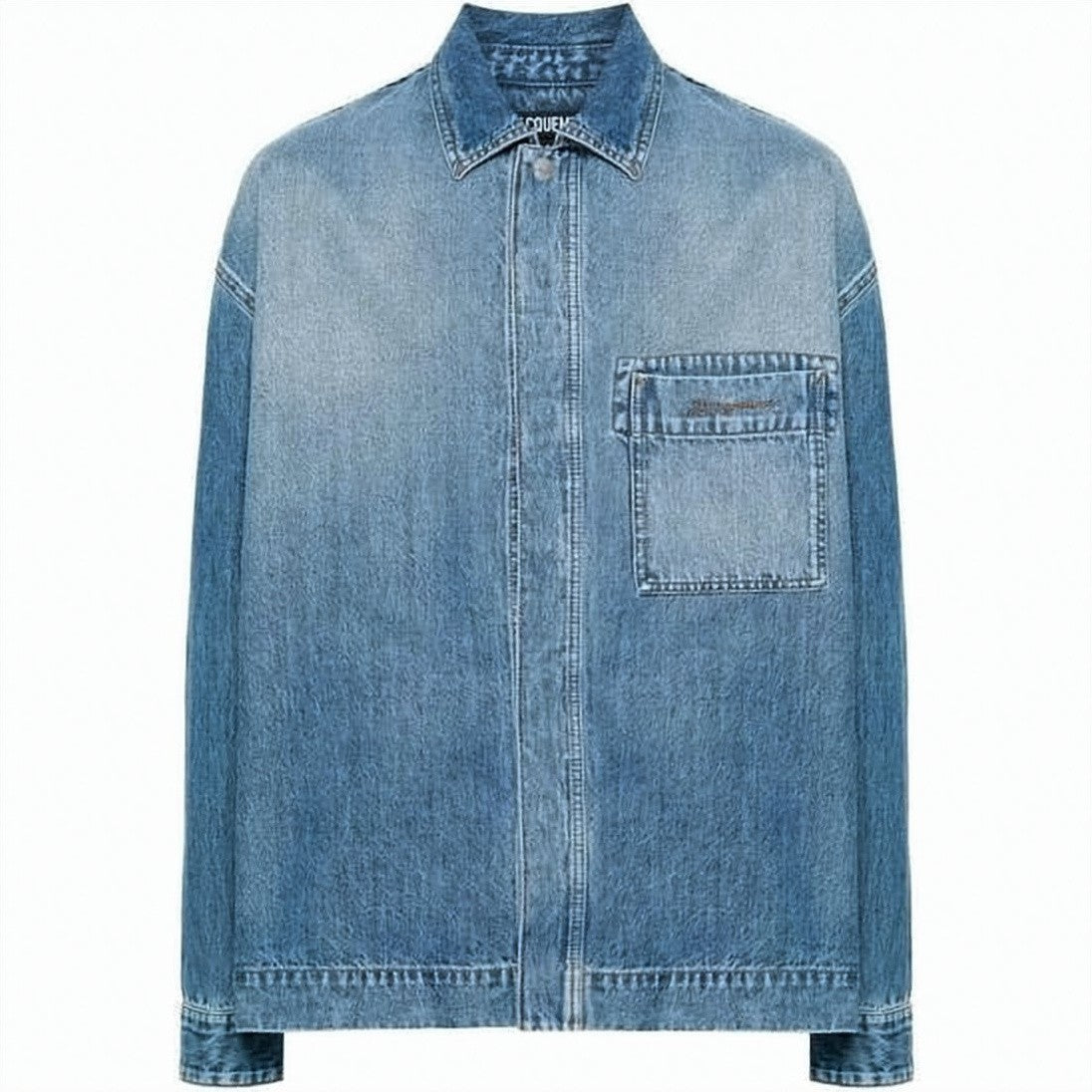 Jacquemus Medium-Wash Denim Shirt With Classic Collar