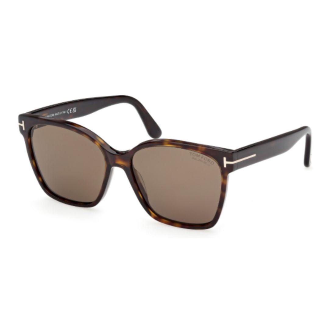 Tom Ford Bold Square Frame Tortoiseshell Sunglasses With Metallic Detail