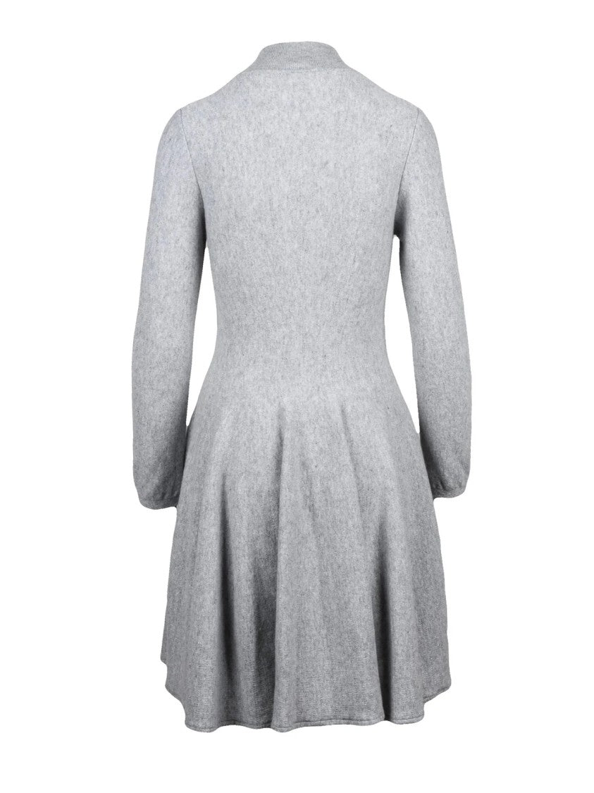 Valenti Grey Knit Virgin Wool-Blend Mini Dress