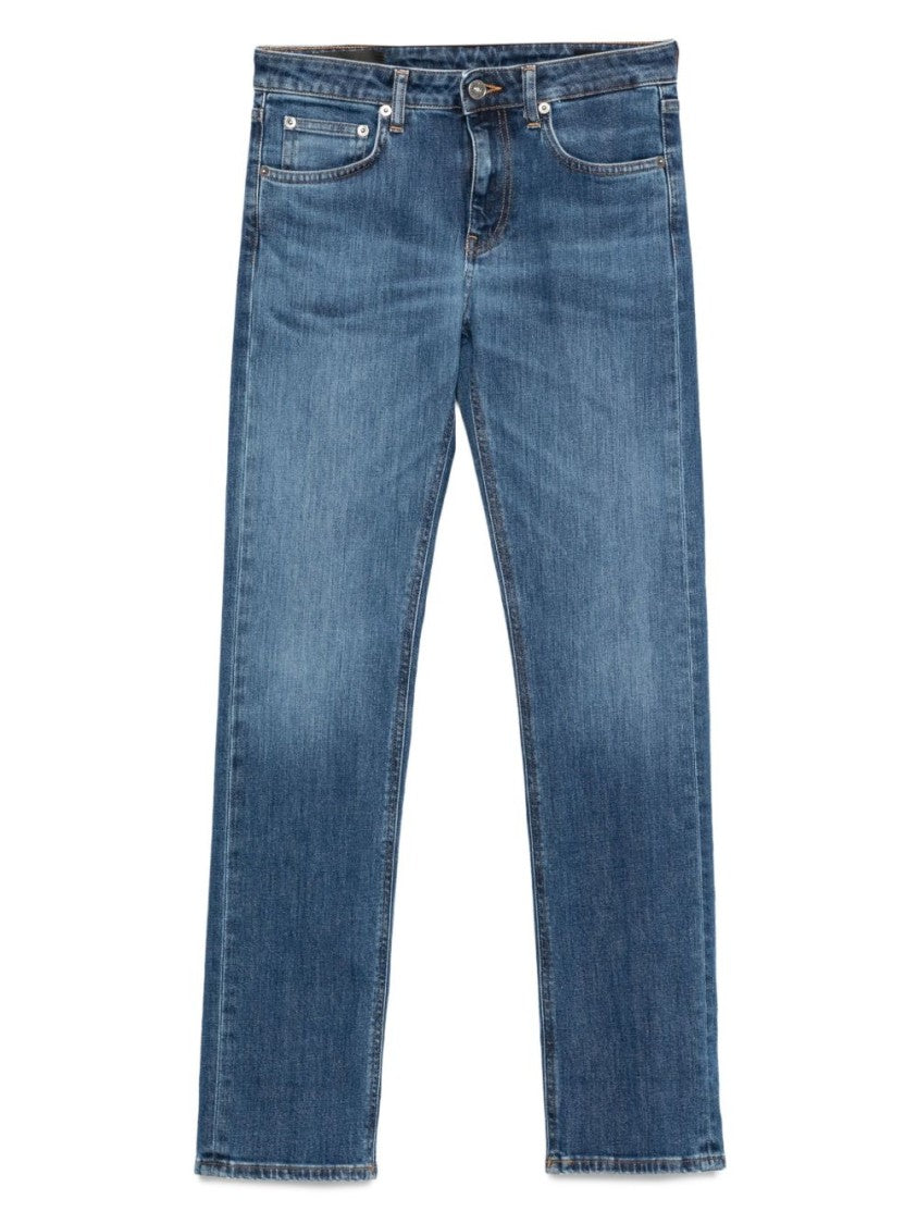 Dondup Classic Mid-Rise Straight-Leg Jeans With Subtle Fading