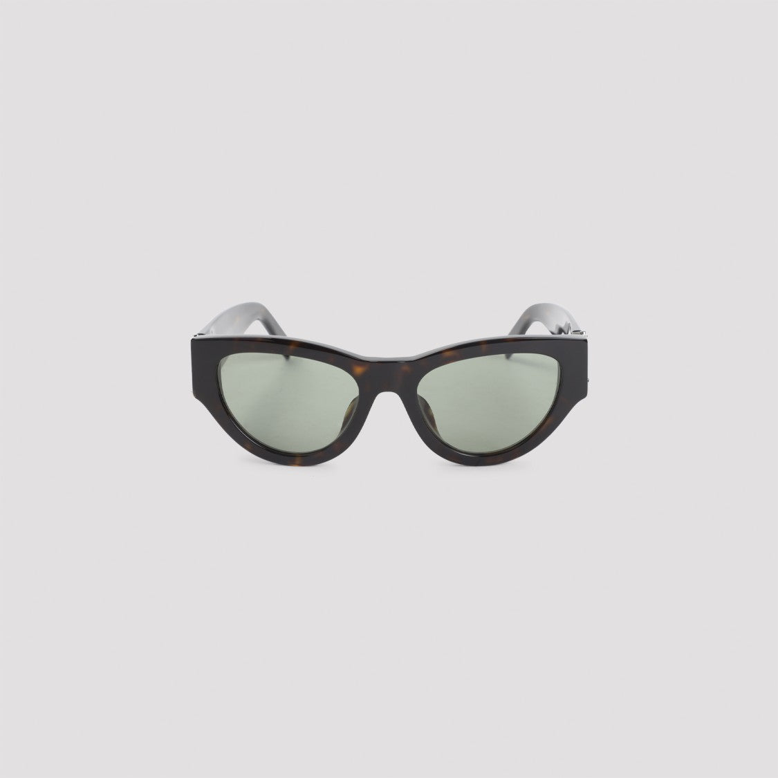 Saint Laurent Cat-Eye Tortoiseshell Sunglasses With Silver Logo Detail