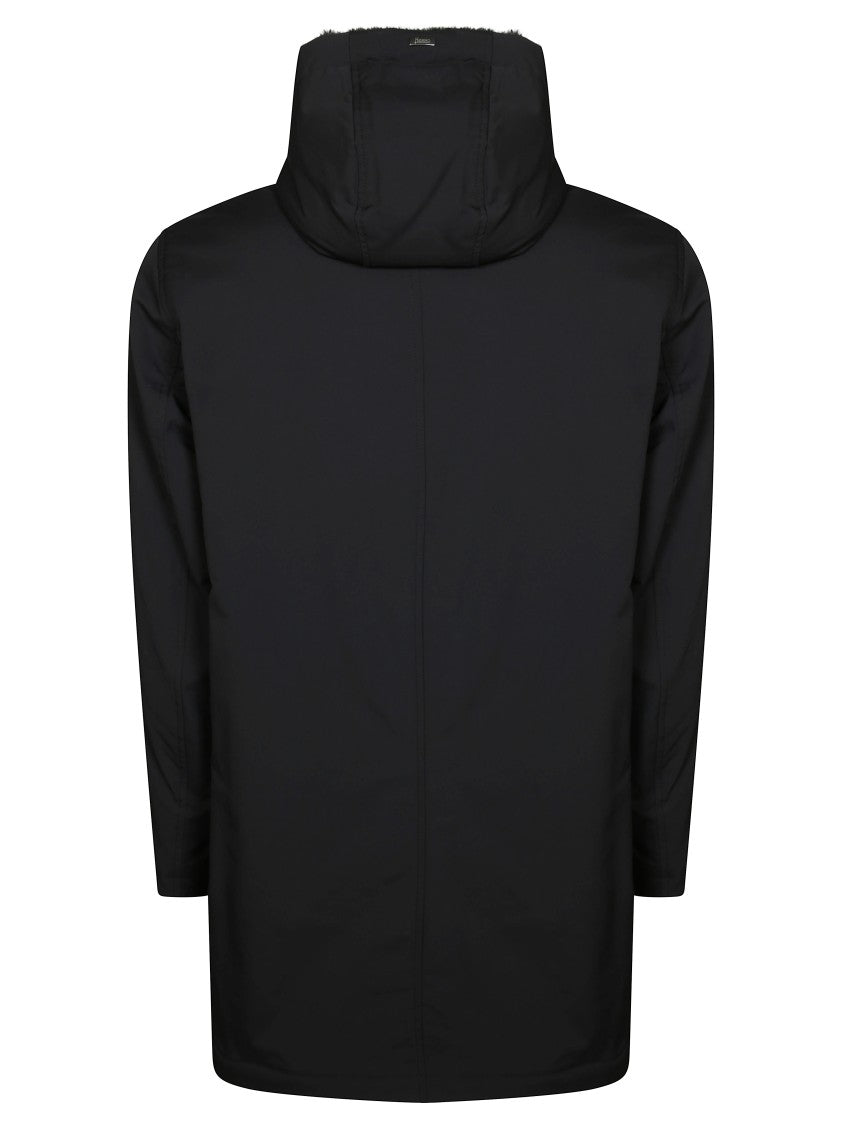 Herno Black Parka With Functional Details