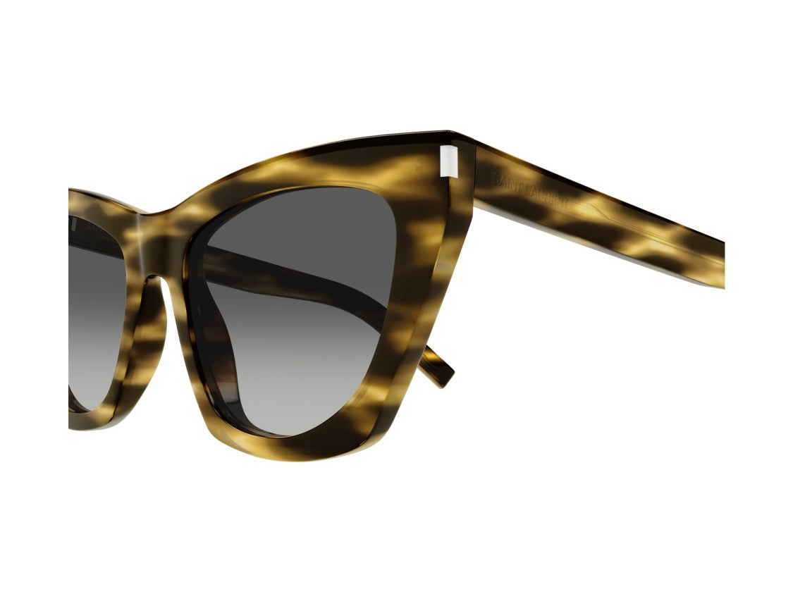 Saint Laurent Sl 214 Kate Tortoiseshell Oversized Cat-Eye Sunglasses
