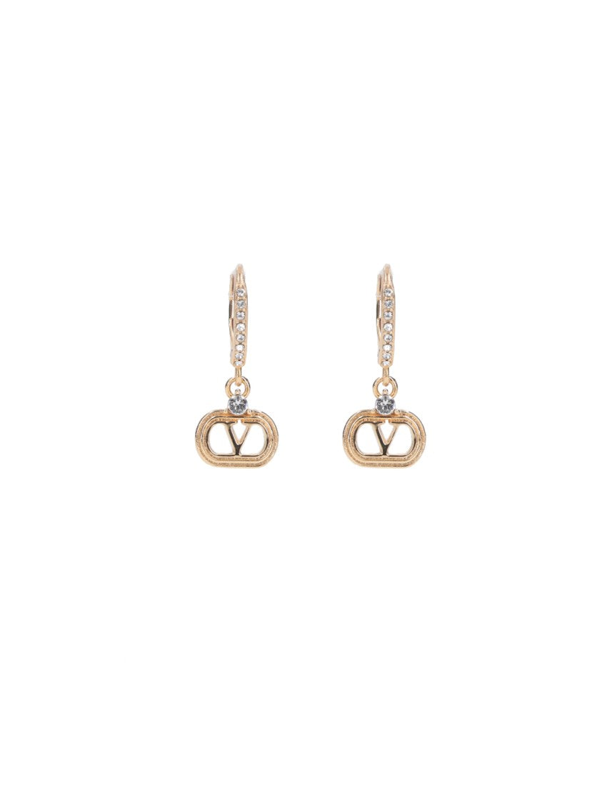 Valentino Garavani "Vlogo Signature" Drop Earrings Gold-Plated