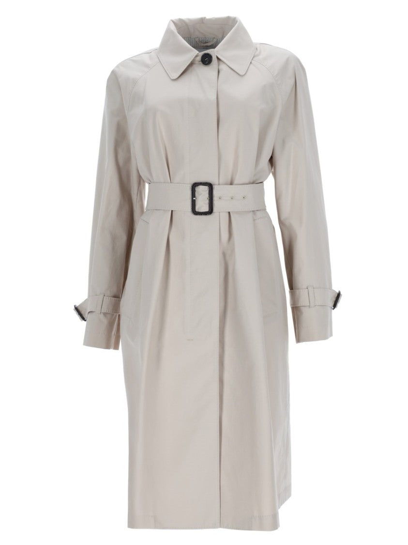 Max Mara Anti-Drip Belted Cotton-Blend Trench Coat
