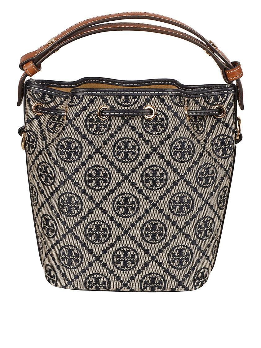 Tory Burch Structured Bucket Bag With Drawstring Closure