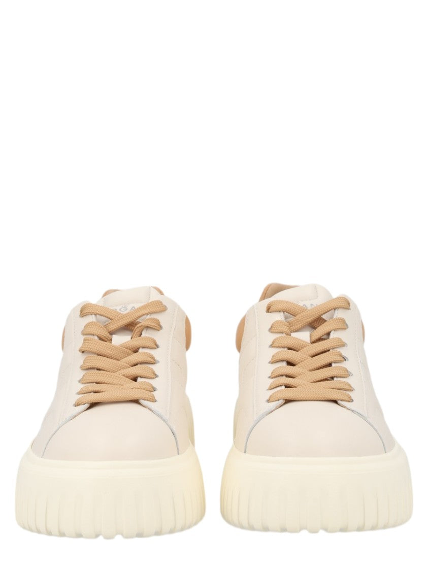 Hogan Chunky Sole Leather Sneakers With Padded Collar