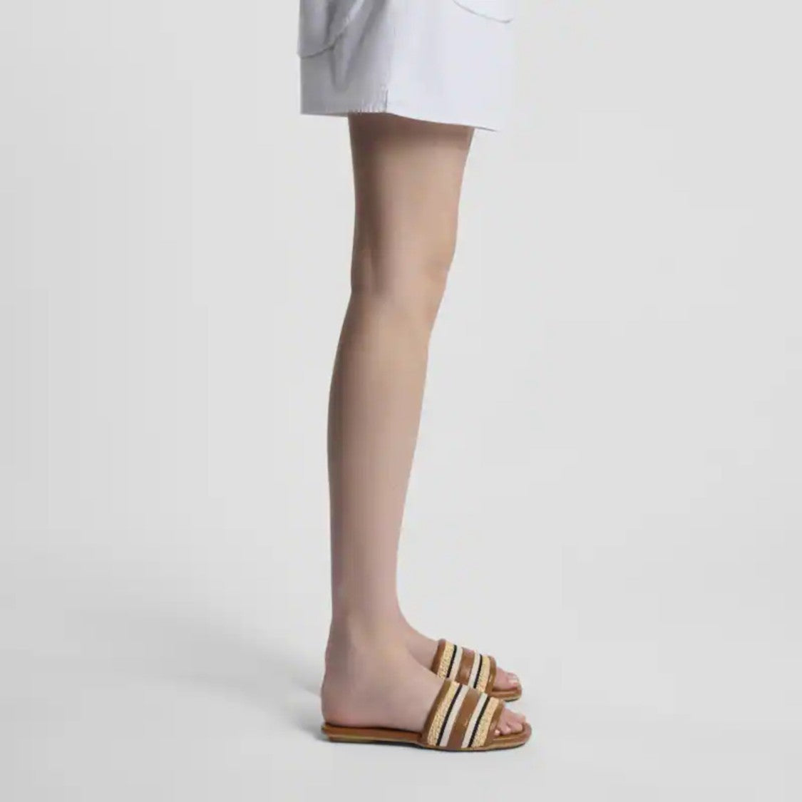 Hogan Woven Flat Slide Sandals