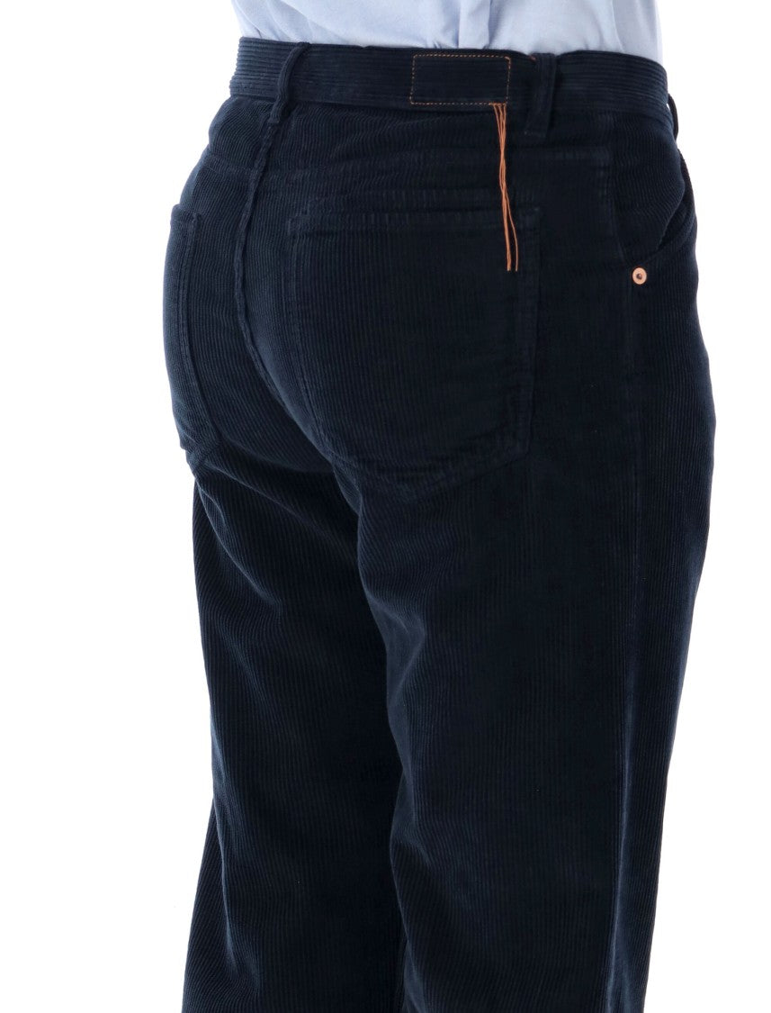 Fortela Mcqueen Classic Corduroy Rivet Pocket Straight-Leg Pants
