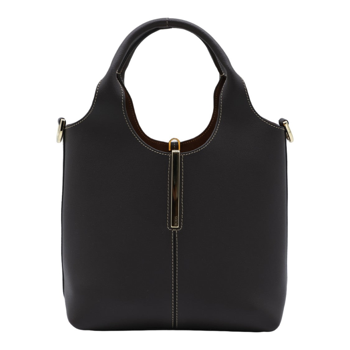 Tod's Structured Black Handbag With Detachable Shoulder Strap