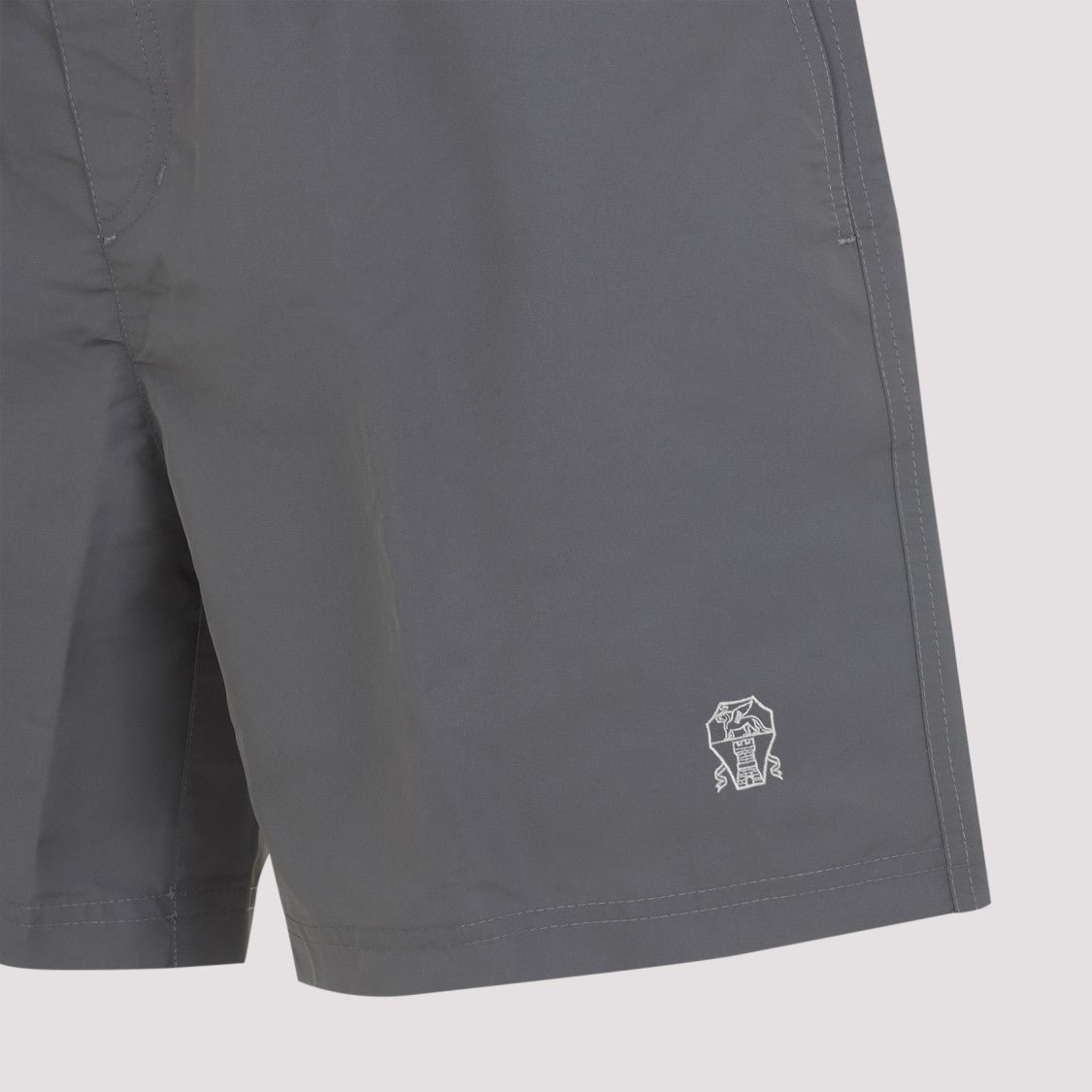 Brunello Cucinelli Grey Swim Shorts With Adjustable Waistband