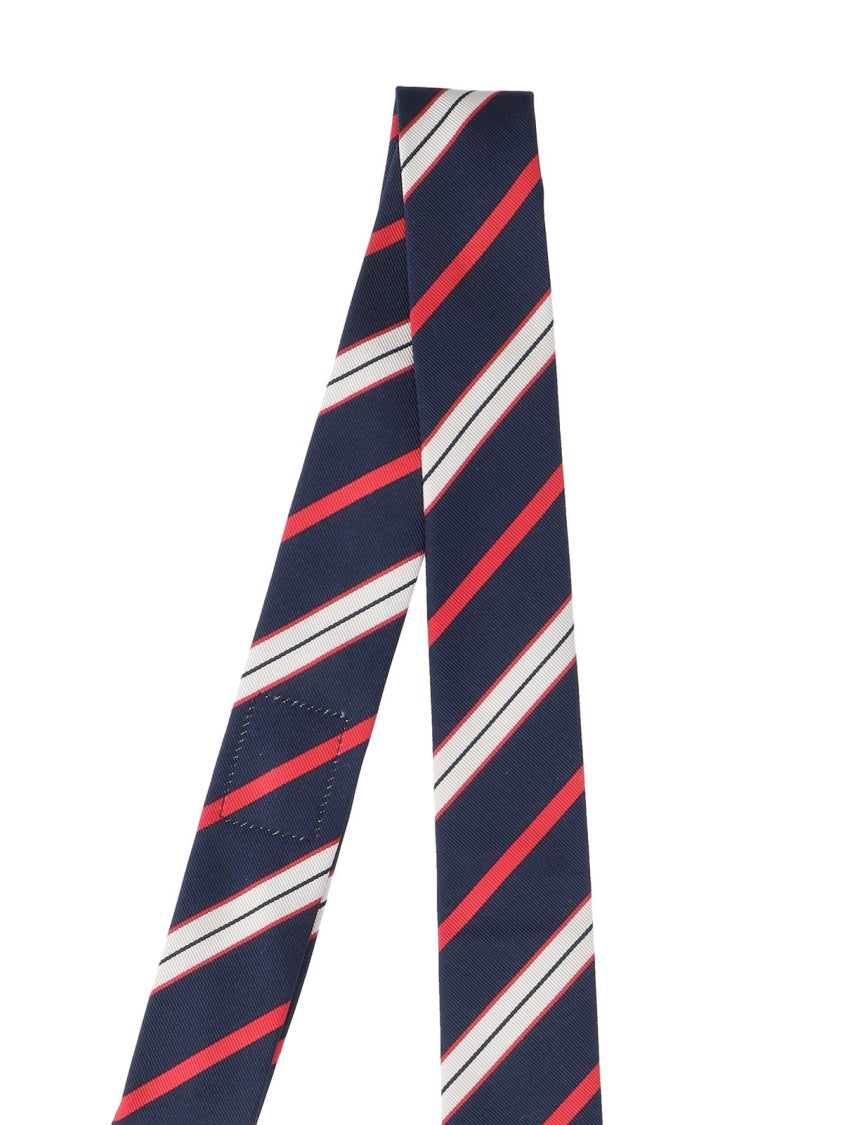 Thom Browne Striped Silk Tie – Blue