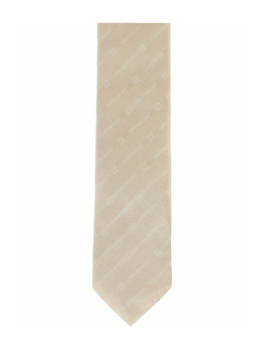 Givenchy Diagonal Pattern Silk Tie With Signature Logo And Emblem