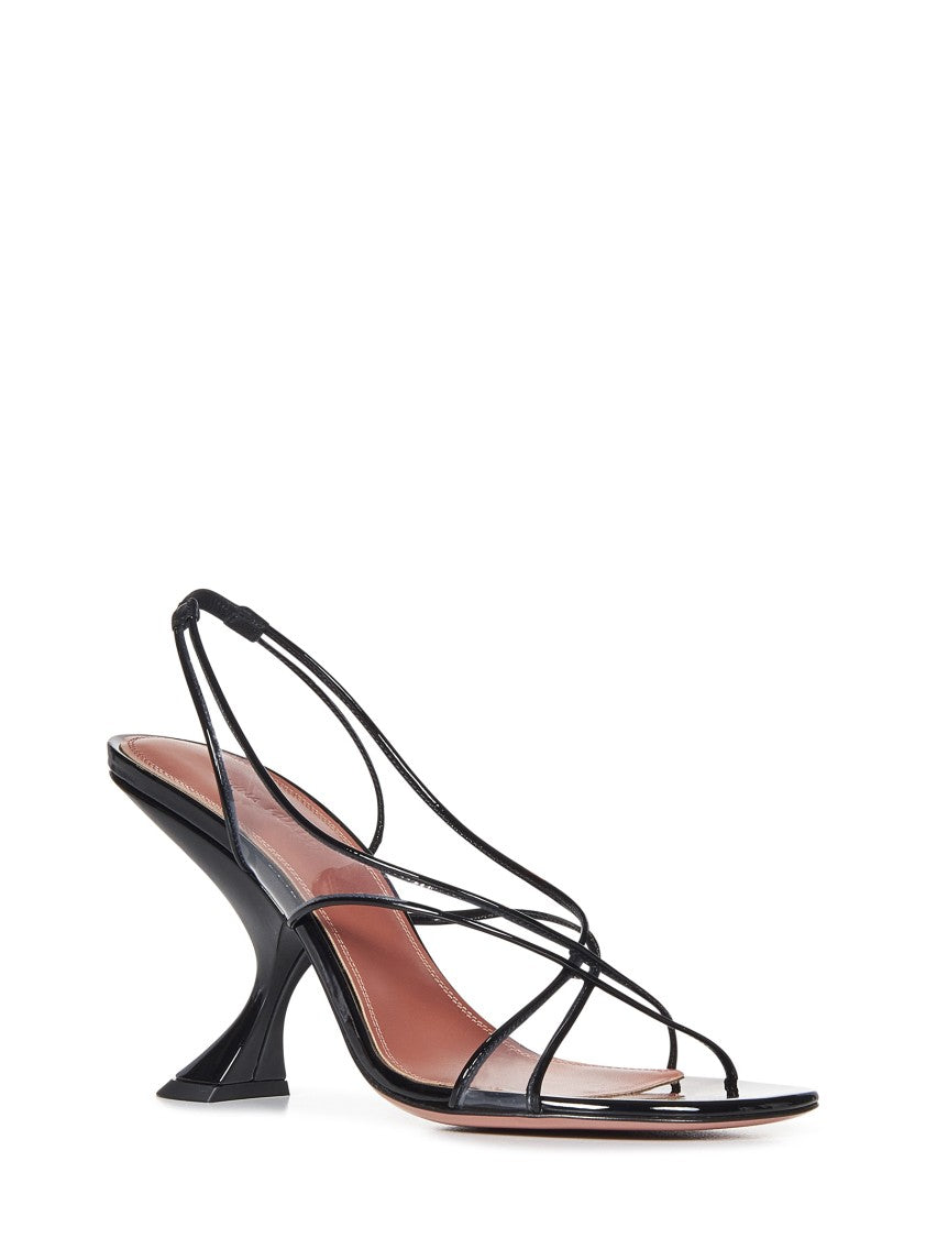 Amina Muaddi Curved Heel Sandals With Transparent Pvc