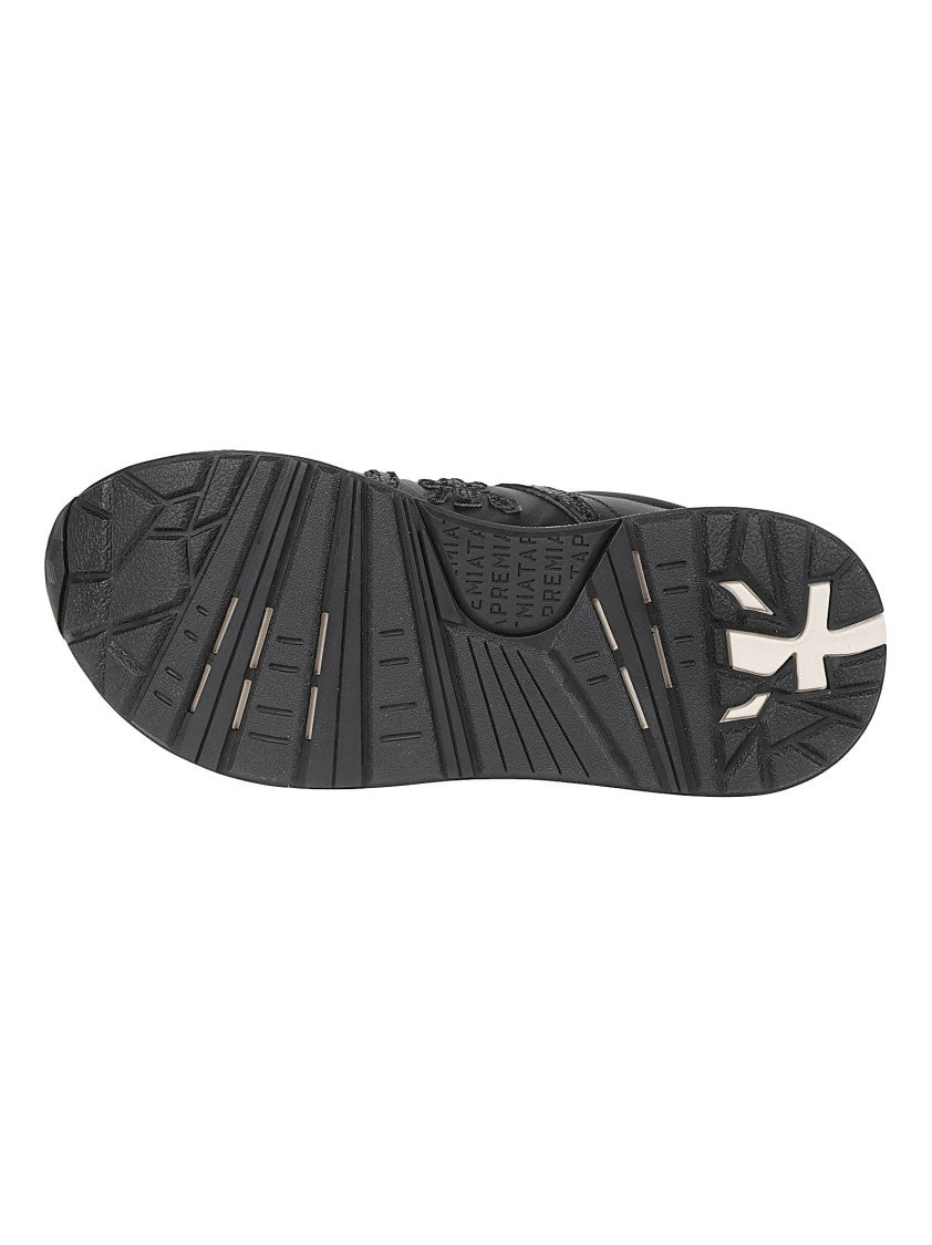 Premiata Black Bethcoin Textured Calf Leather Sneakers