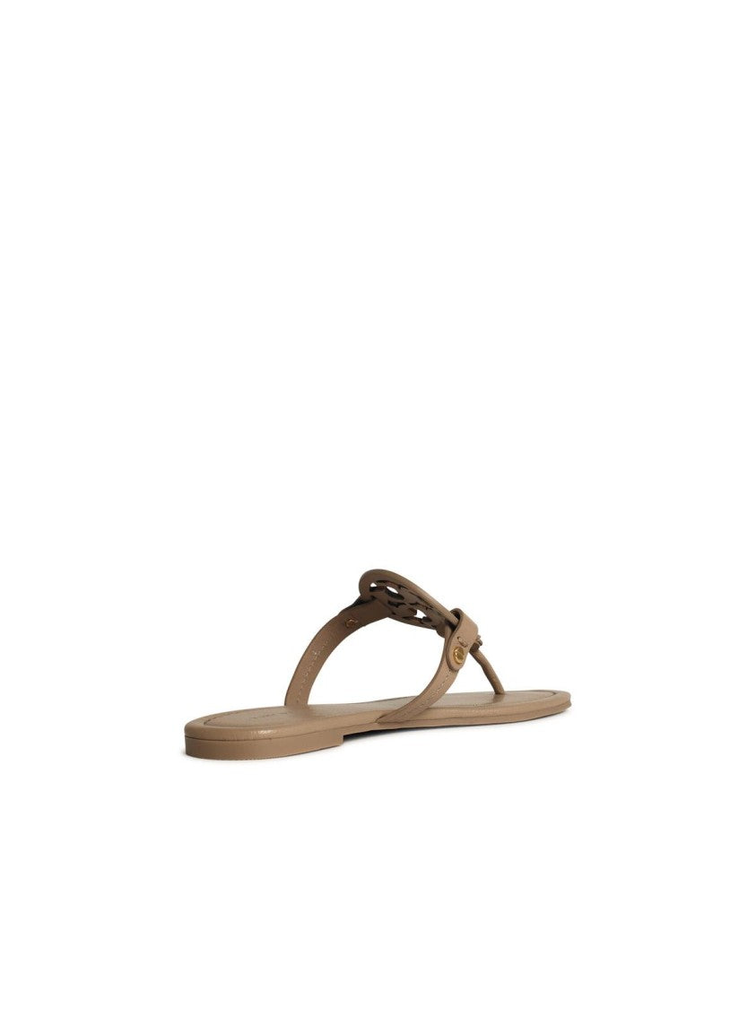 Tory Burch Miller' Beige Leather Flip-Flops