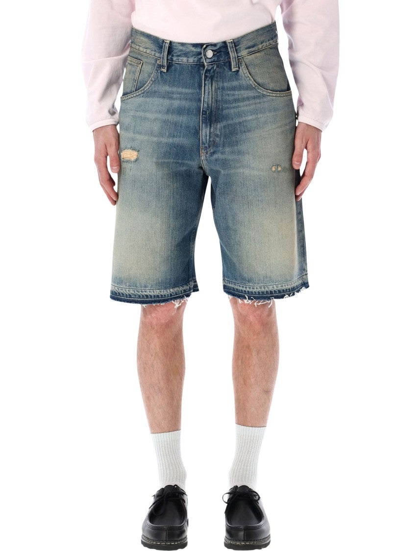 Sunflower Super Wide Cross Hatch Repaired Shorts