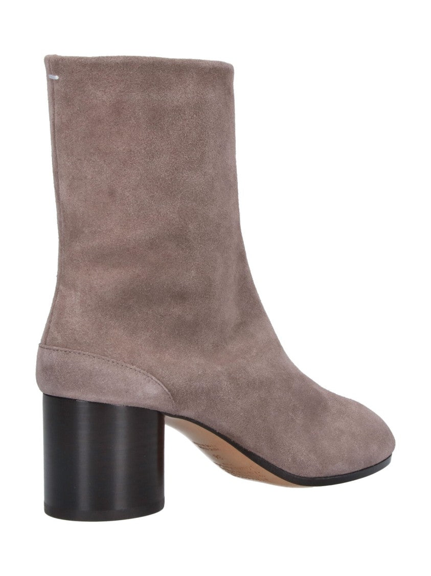 Maison Margiela Taupe Tabi Split-Toe Suede Ankle Boots