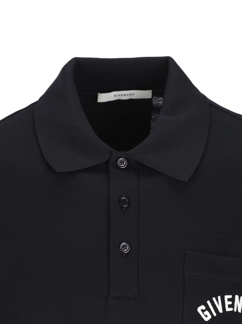 Givenchy Dark Front Chest Pocket Cotton Polo