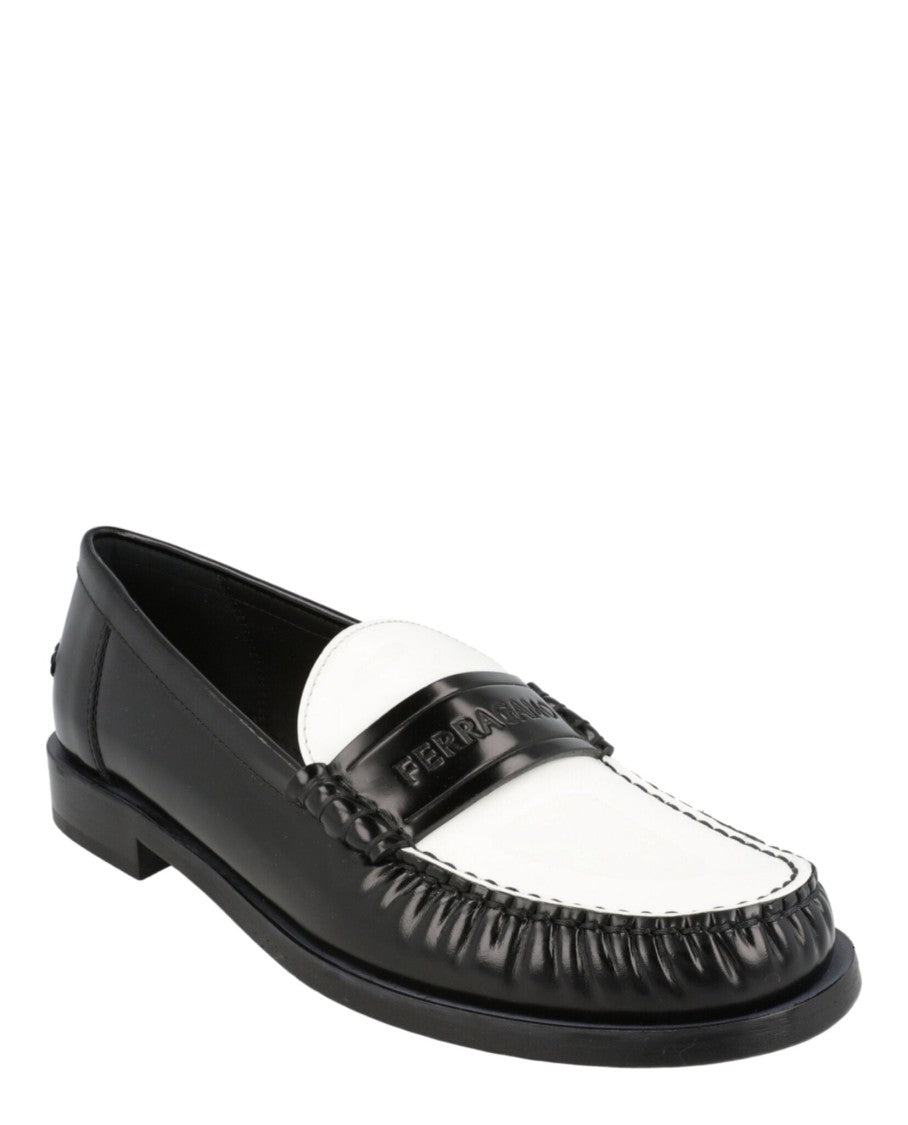 Ferragamo Irina Leather Loafers With Braided Trim