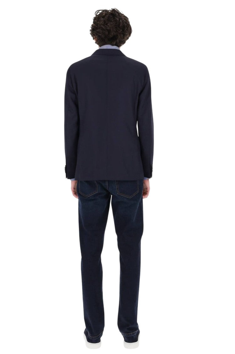 Caruso Double-Breasted Wool Blazer With Tailored Silhouette