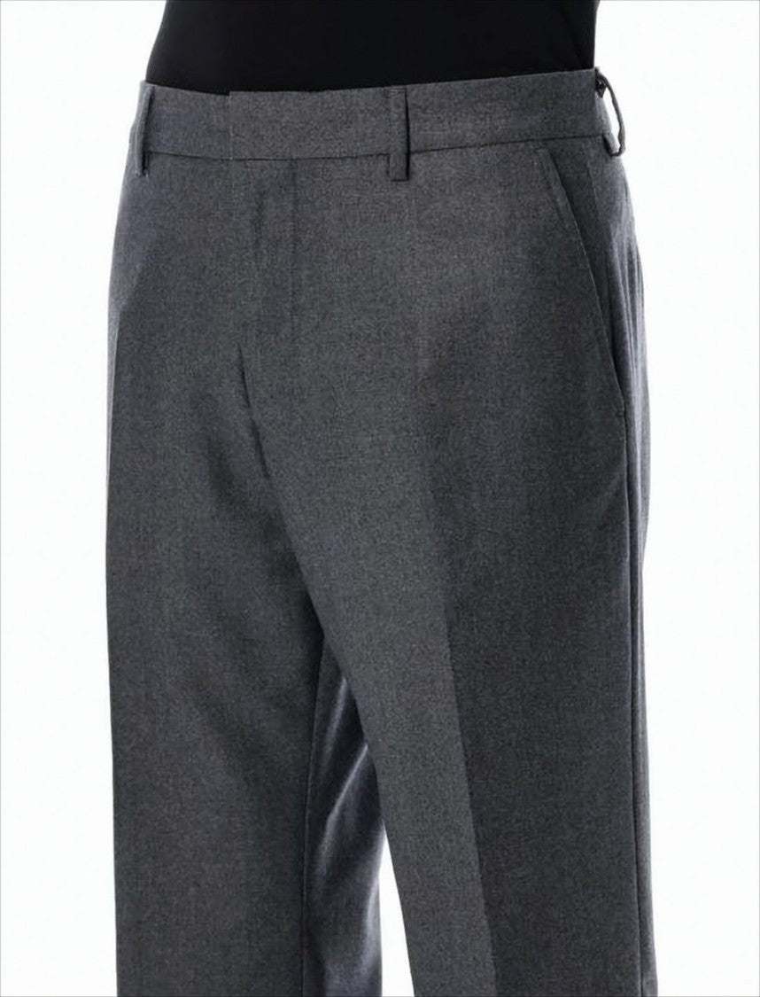 Ami Paris Wide-Leg Wool Trousers With Minimalist Design