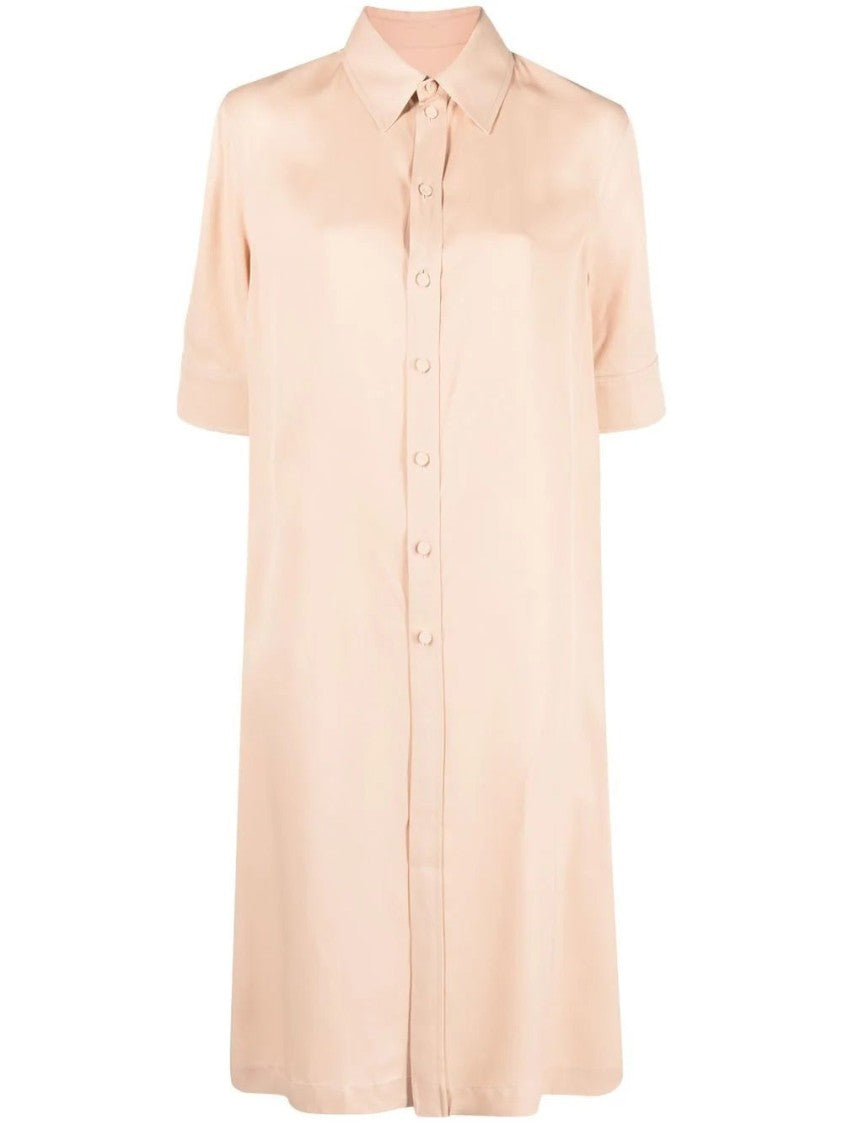 Jil Sander Classic Shirt Midi Dress With Pointed Collar And Button-Down Front