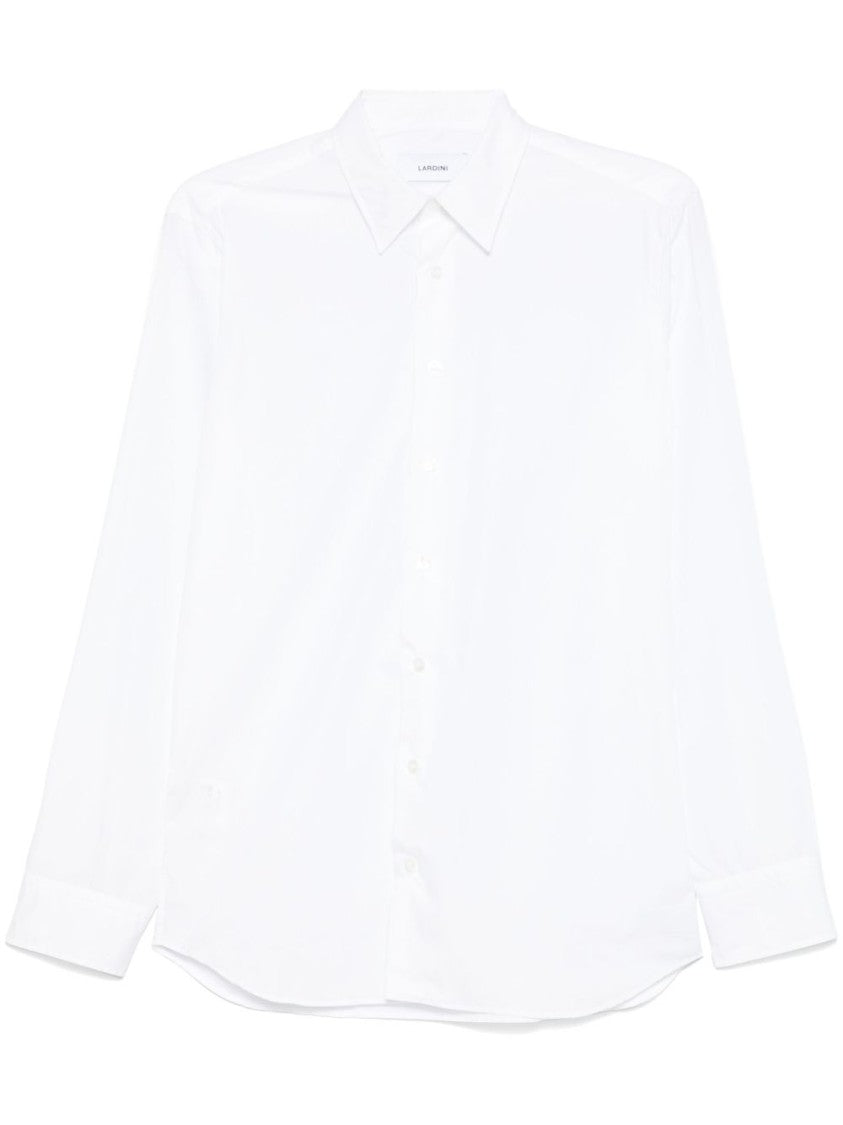 Lardini Black Shirt With Pointed Collar And Design