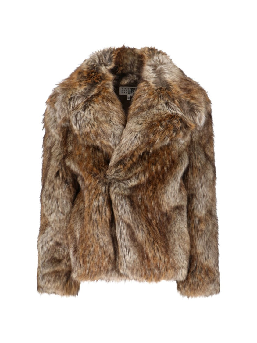 Mm6 By Maison Margiela Faux Fur Jacket – Brown