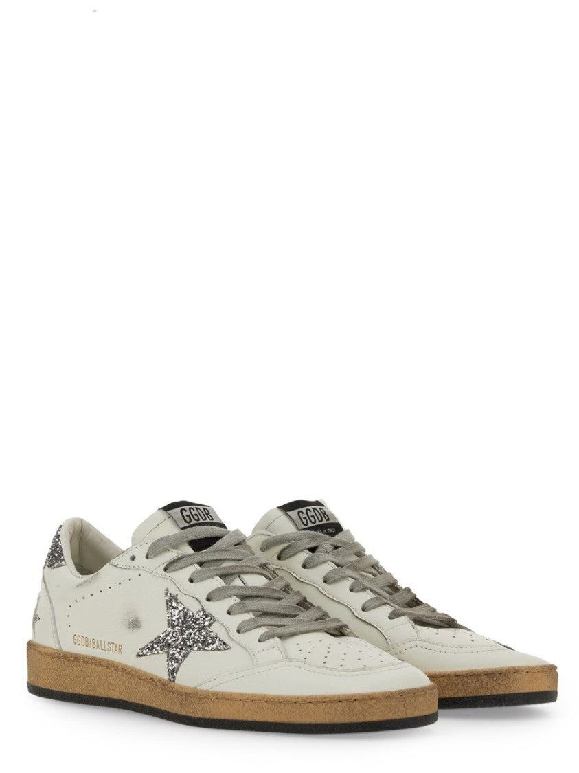 Golden Goose Ballstar Low-Top Glitter Star Ovine Leather Sneakers